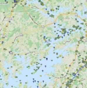 geocaching map of lake lanier GA
