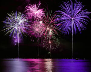 new years eve fireworks over the lake