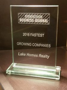 lake homes realty's Fast Track 30 plaque