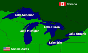 Map of the Great Lakes