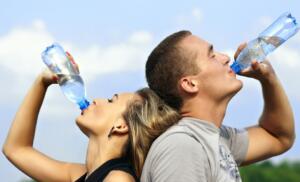 Couple Drinking Water