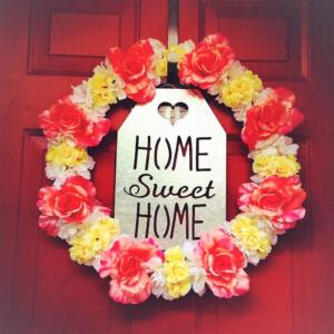 Floral Wreath with Sign