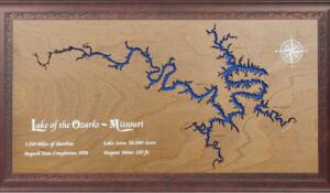 lake-inspired closing gift of laser-etched wooden lake of the ozarks map