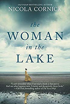 Woman on beach, book cover of "The Woman in the Lake"