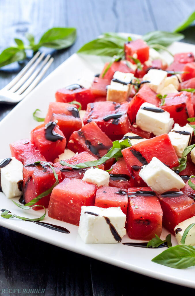 Grilled Watermelon Feta Basil-RecipeRunner Salad