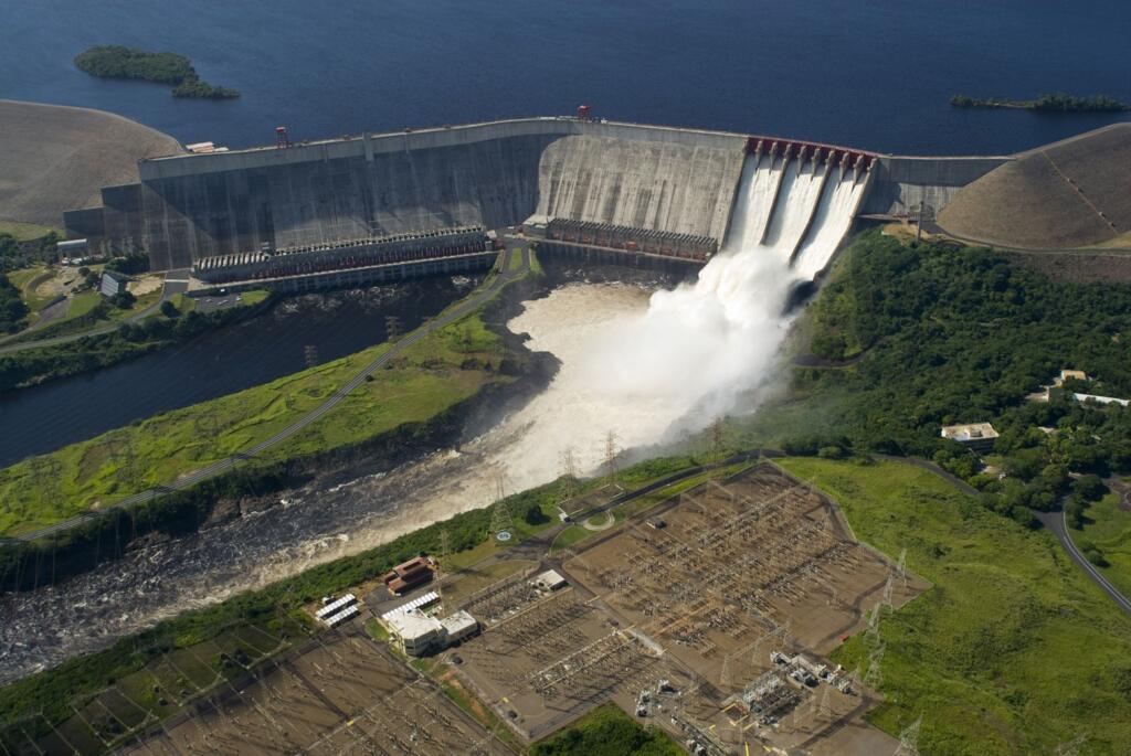 guri reservoir with rushing water