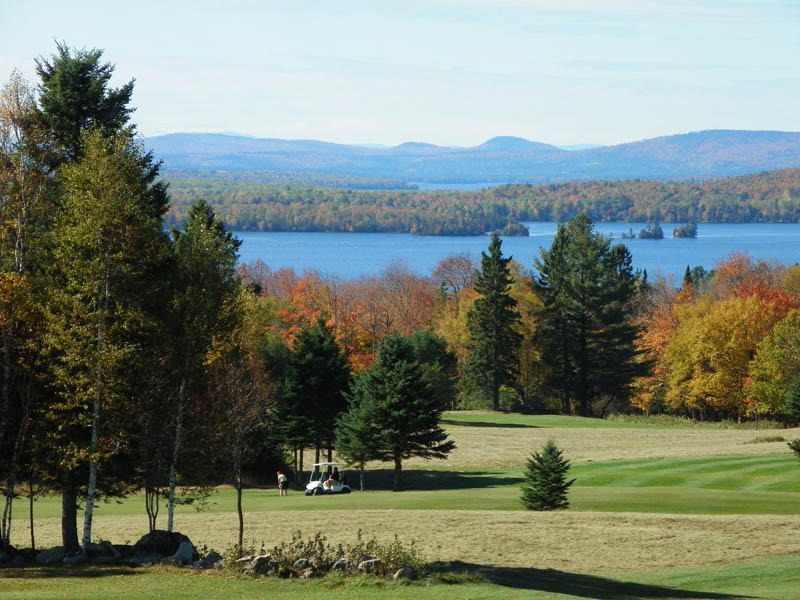 Mingo Springs golf course Rangeley Lake during fall autumn