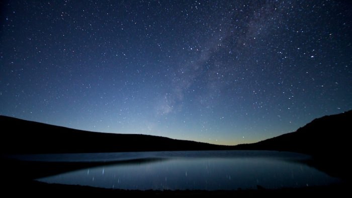 Lake Waiau view of milky way during night Big Island Mauna Kea