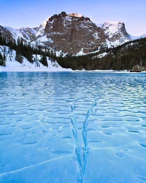 Frozen Lake Colorado ice snow