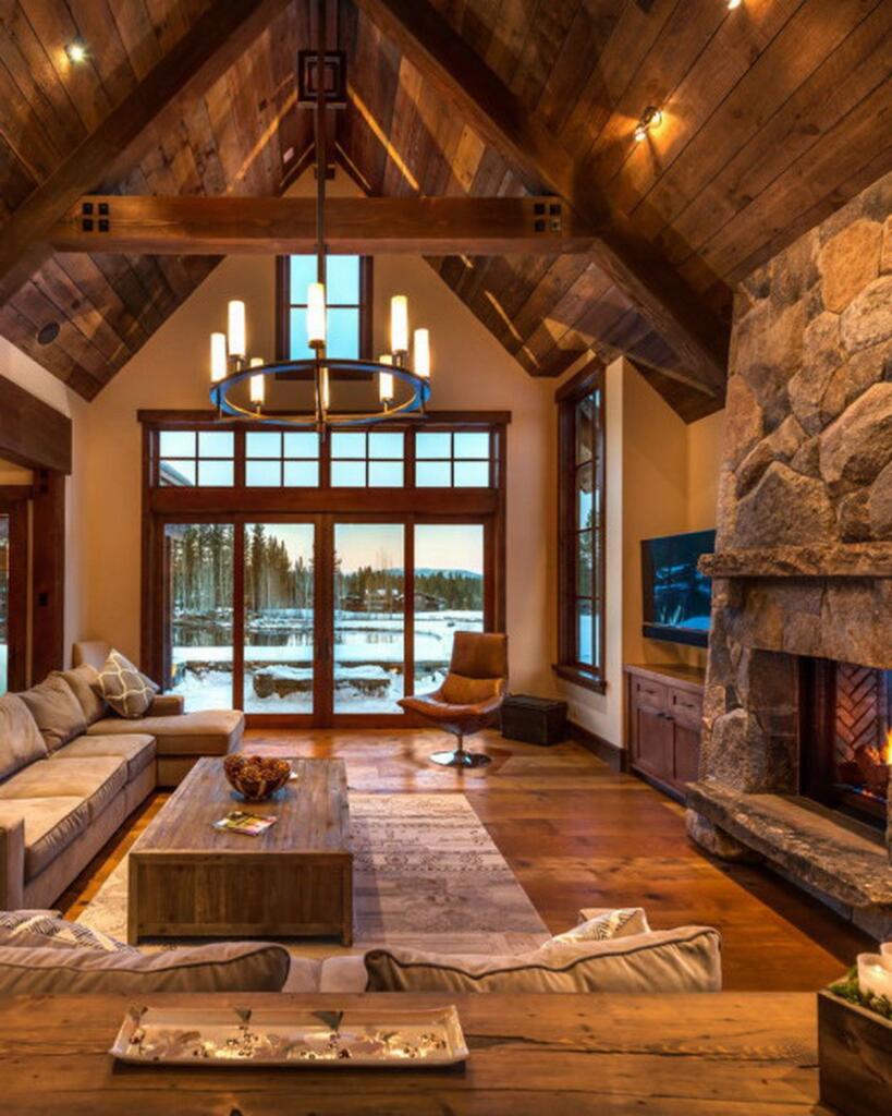 Cozy winter lake home constructed by Mark Tanner Construction