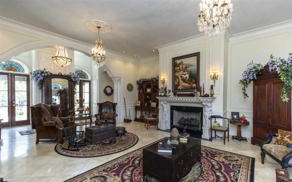 Breathtaking French Chateau living room 