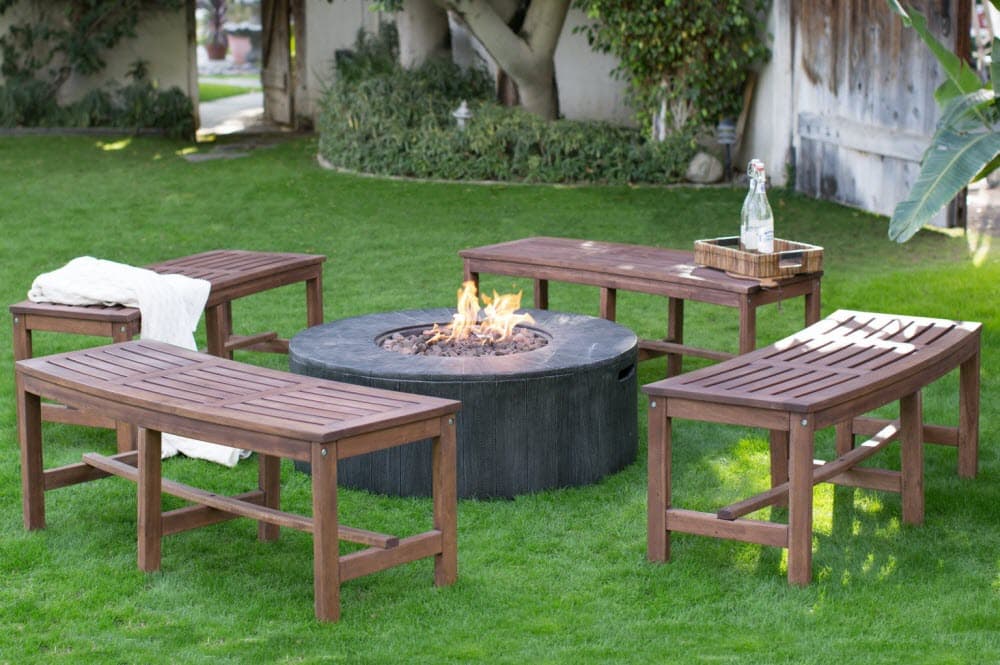 Bench seating discount around fire pit