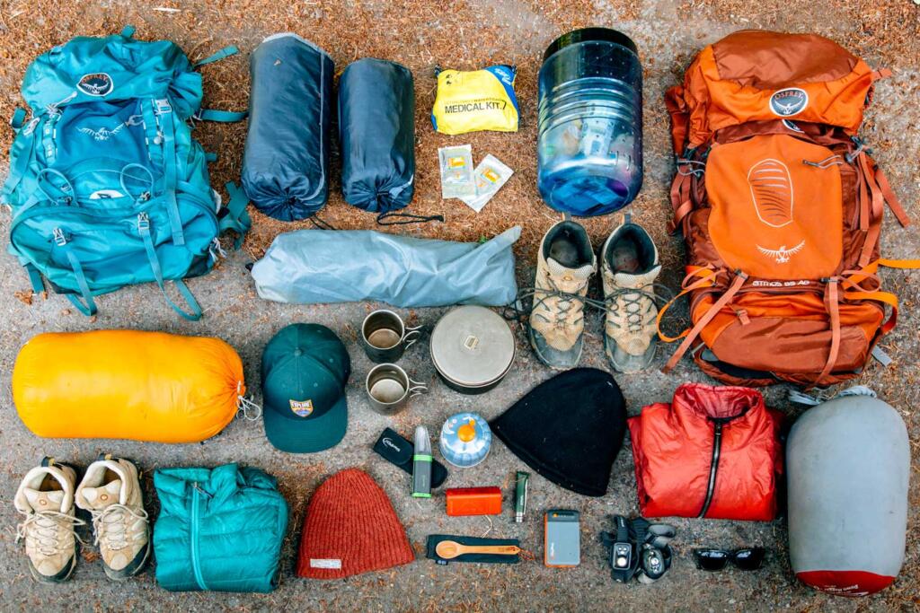 camping gear photography
