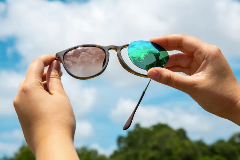 sunglasses with two different lenses